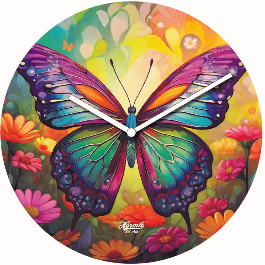 Butterfly Quartz Wall Clock by Hermle