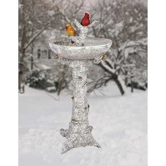 Birch Tree Resin Bird Bath