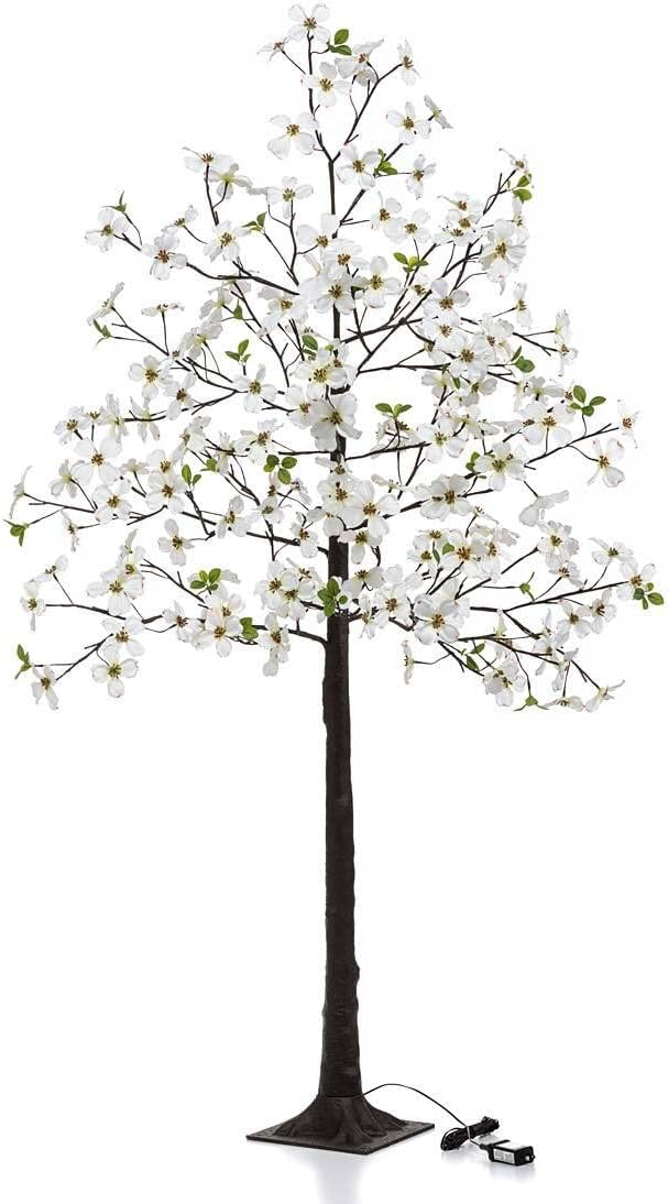 Plow & Hearth Indoor/Outdoor Electric Lighted Faux Dogwood Tree, 6' Tall
