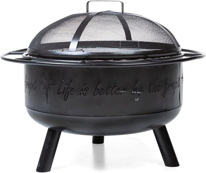 Life is better by the firepit" Wood Burning Firepit