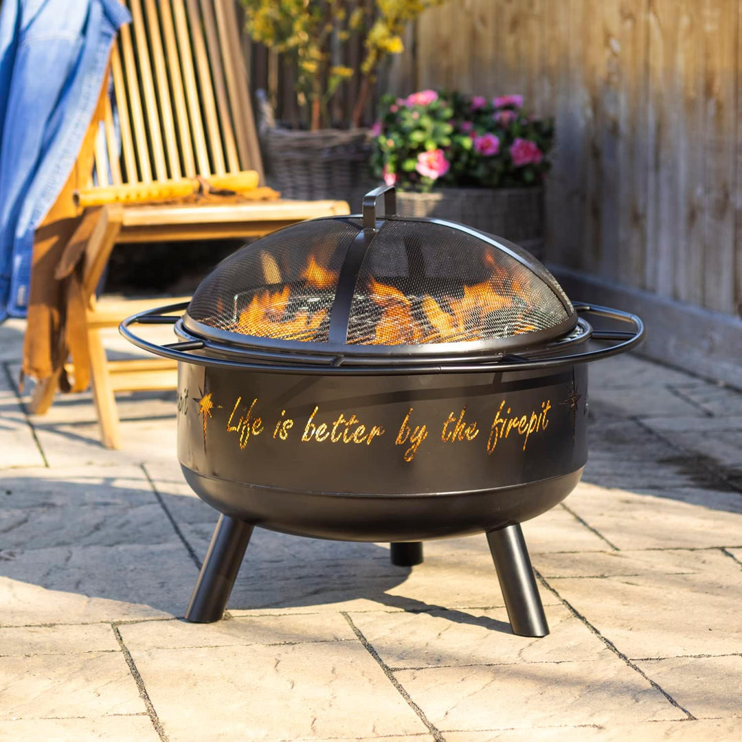 Life is better by the firepit" Wood Burning Firepit