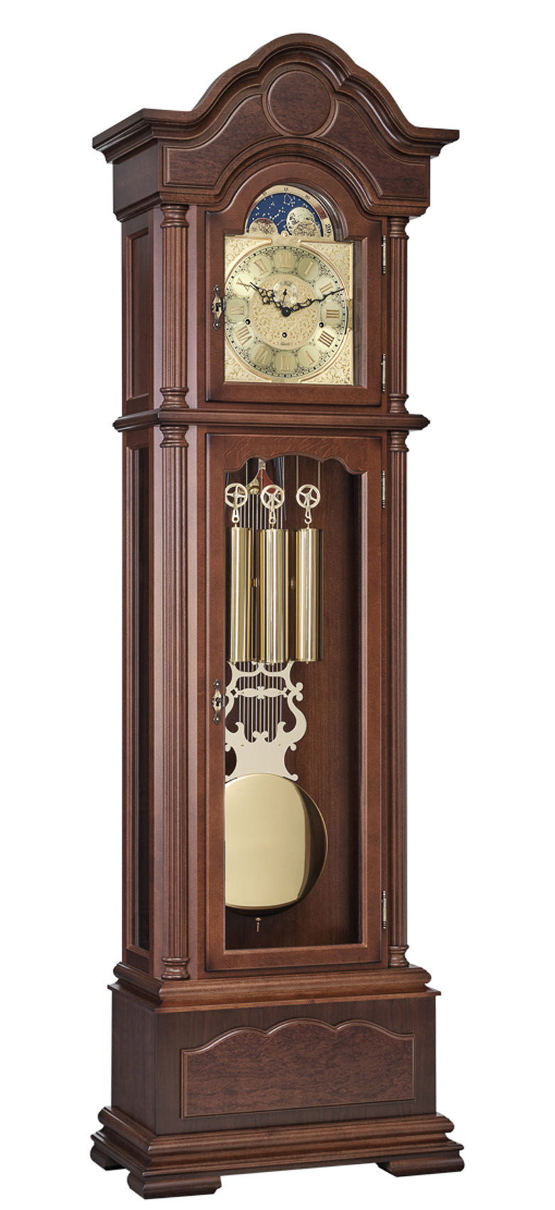 Temple Tubular Chimes Grandfather Clock by Hermle Clocks