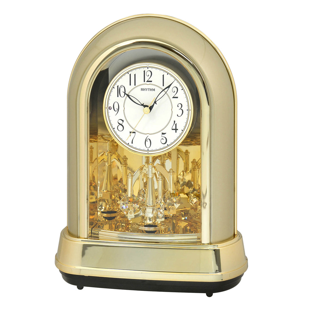 Crystal Dulcet II Champagne Gold Mantel Clock by Rhythm