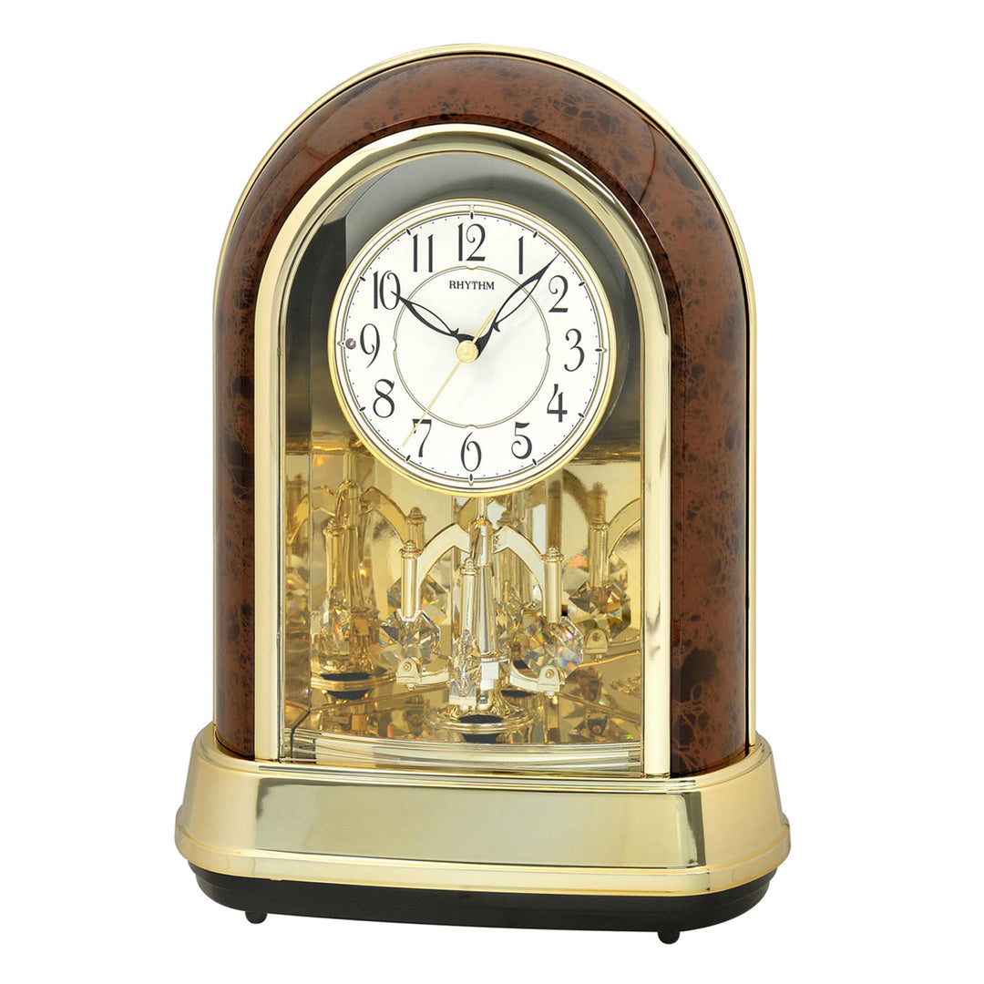 Crystal Dulcet II Woodgrain Mantel Clock by Rhythm