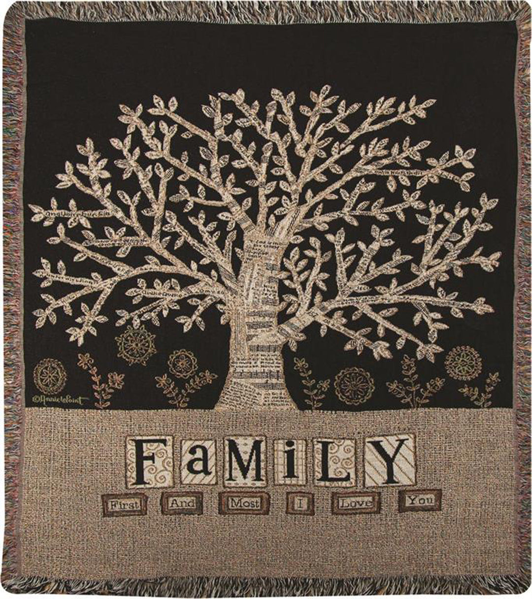 Family tapestry throw