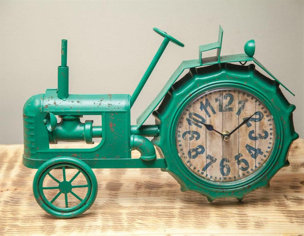 Green Tractor Table Clock