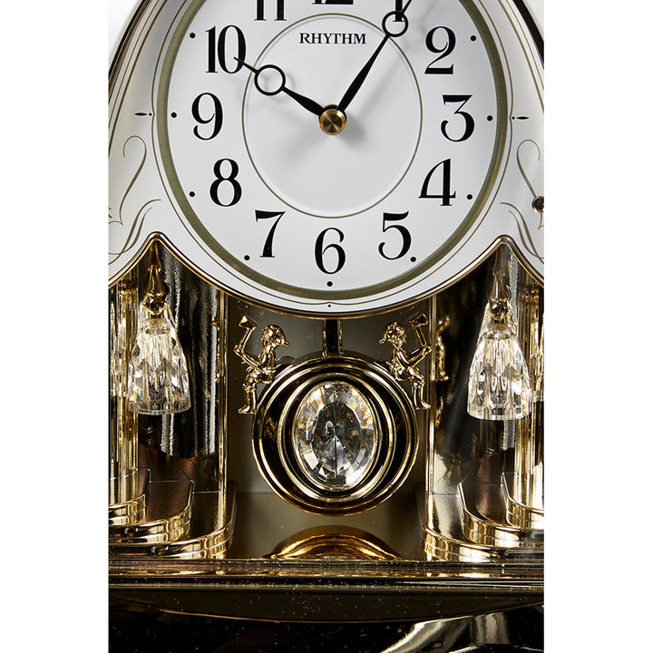 Joyful Crystal Gold Mantel Clock by Rhythm