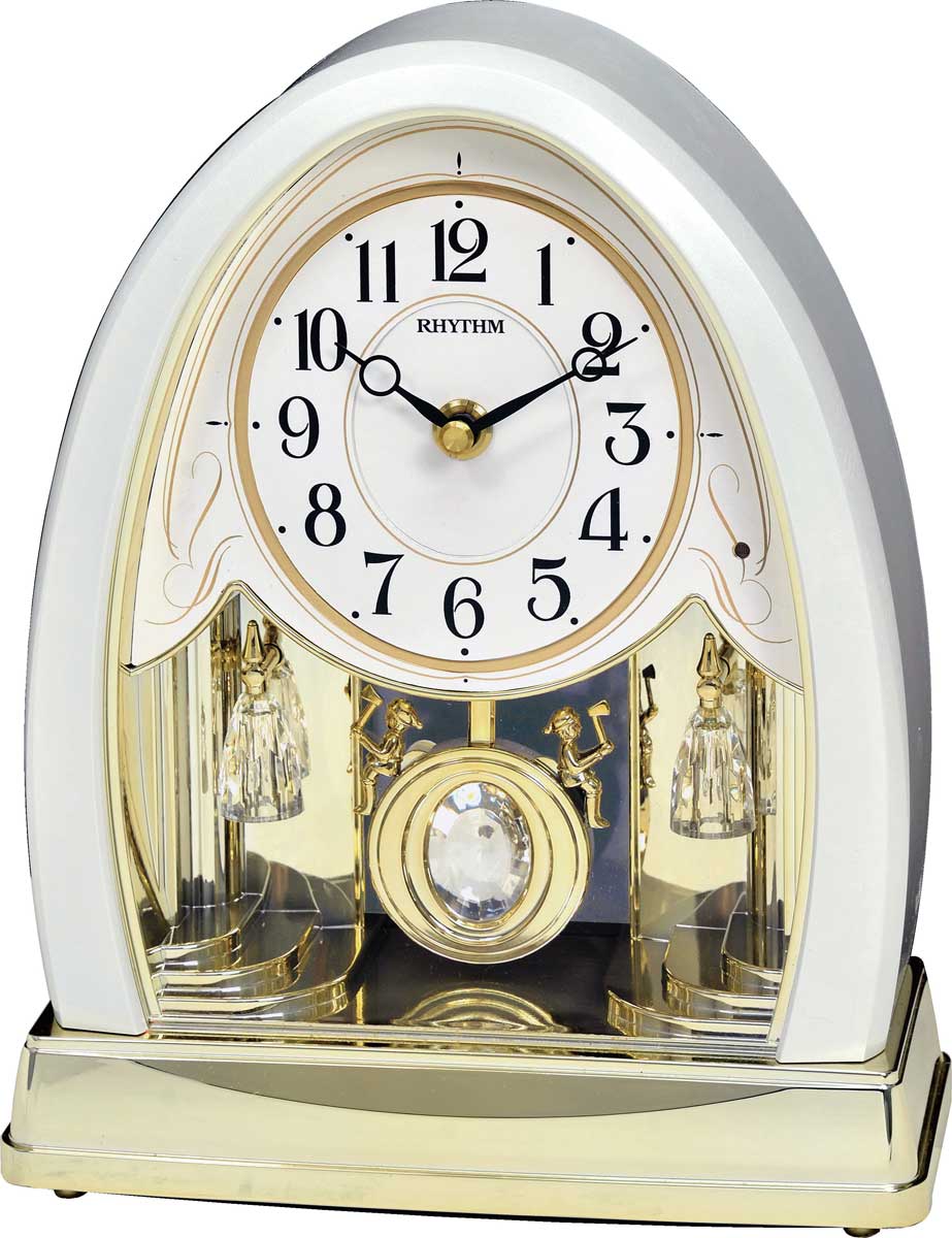 Joyful Crystal Pearl Mantel Clock by Rhythm