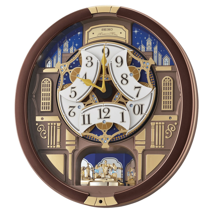 Nighttime City Skyline Melodies In Motion Wall Clock by Seiko
