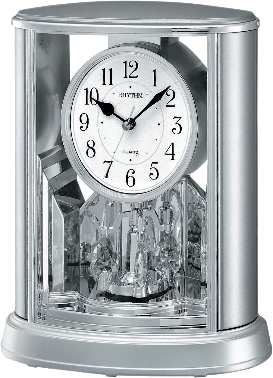 Silver Teardrop Mantel Clock by Rhythm