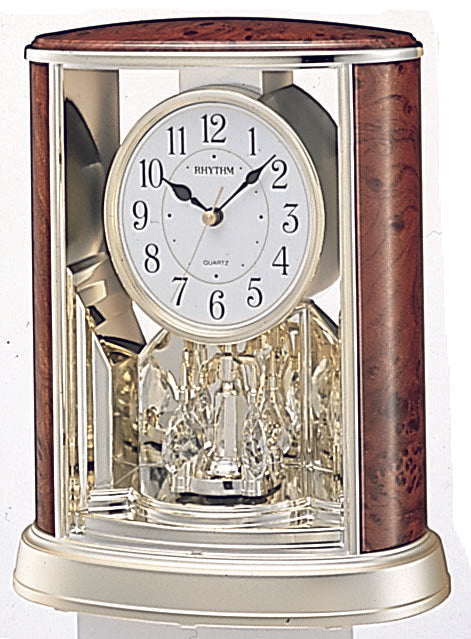 Woodgrain Teardrop Mantel Clock by Rhythm