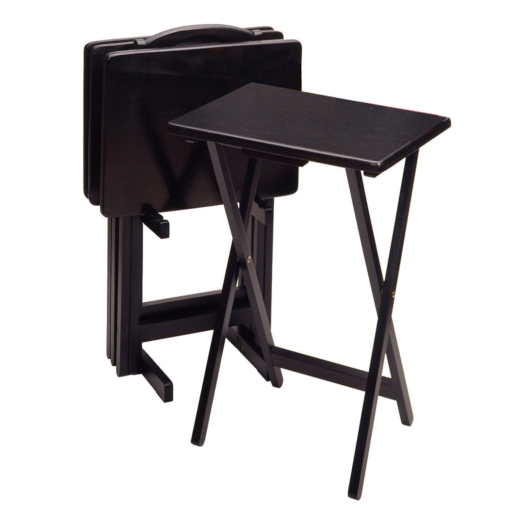 Alex 5 Piece Black Tray Table Set by Winsome