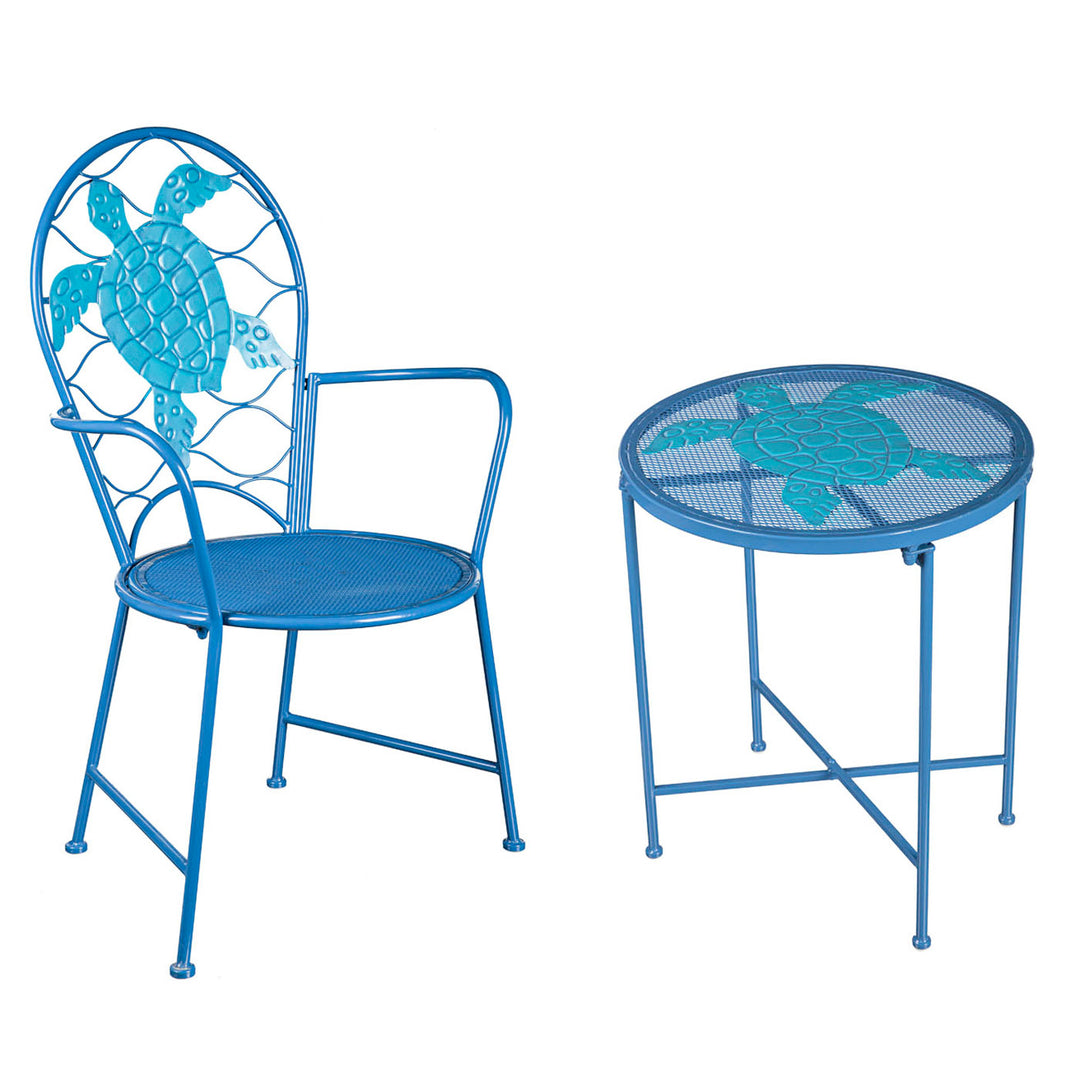 Metal Tortoise Outdoor Table and Chair Set