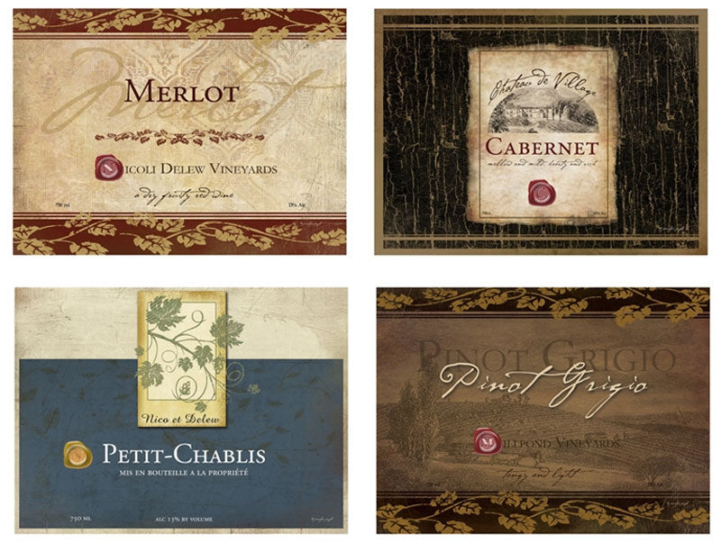 Rustic Wine Labels TV Trays
