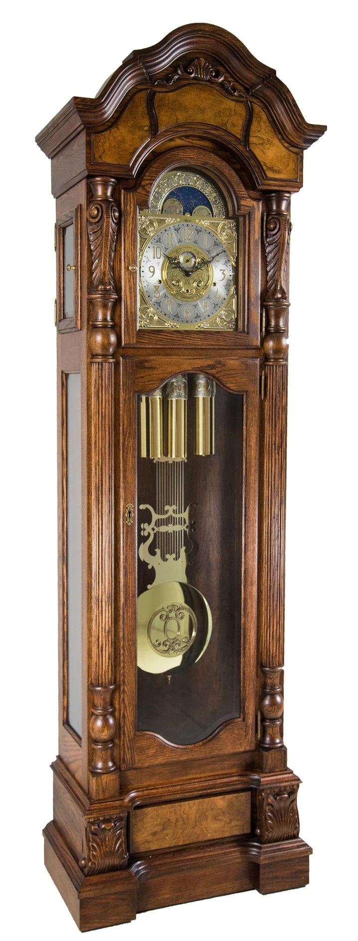 Anstead Grandfather Clock by Hermle Clocks - Dark Oak