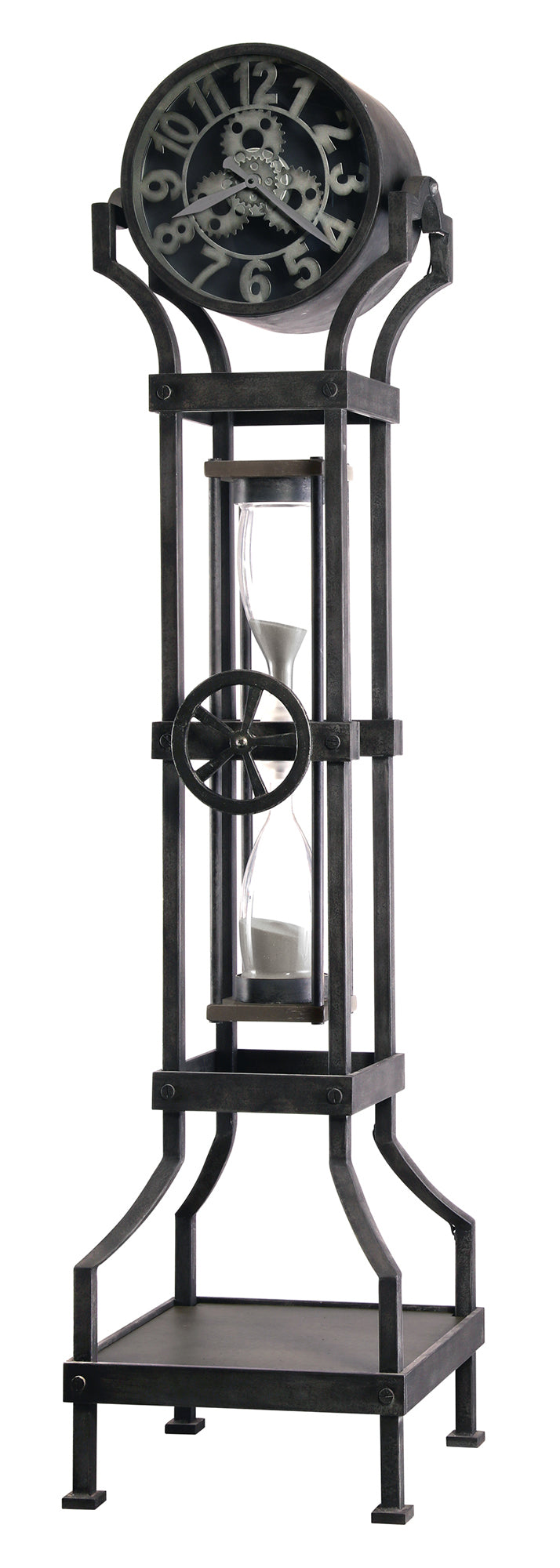Hourglass III Metal Floor Clock by Howard Miller