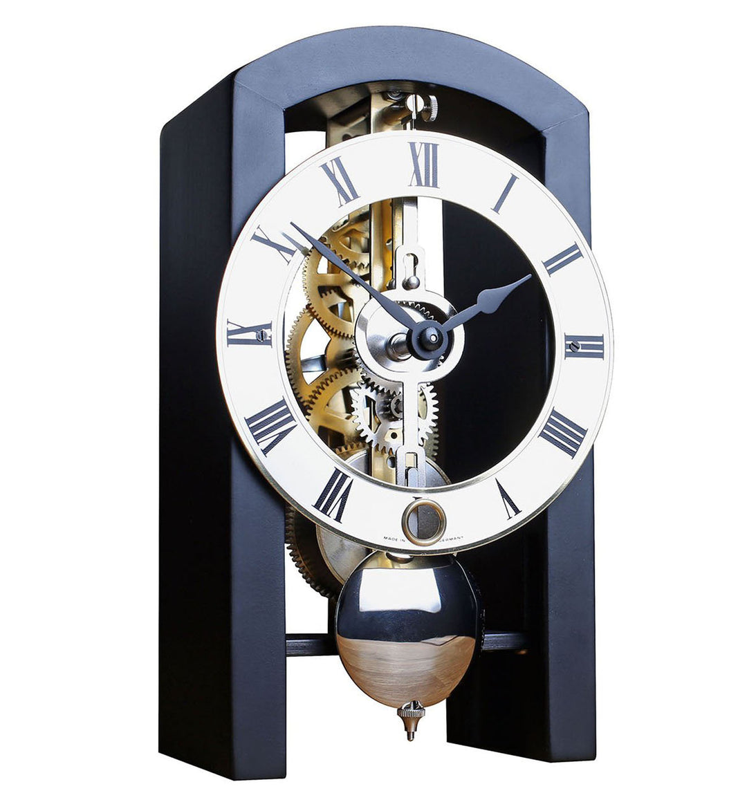 Patterson Black Key Wound Mantel Clock by Hermle