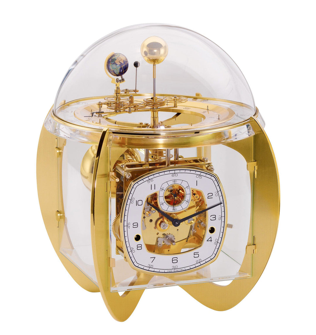 Astro Brass Key Wound Tellurium Table Clock by Hermle