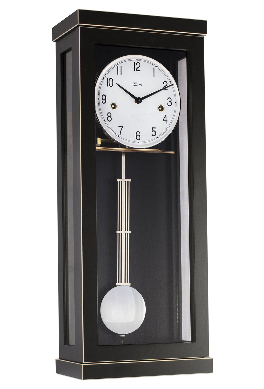 Carrington Black Key Wound Wall Clock by Hermle