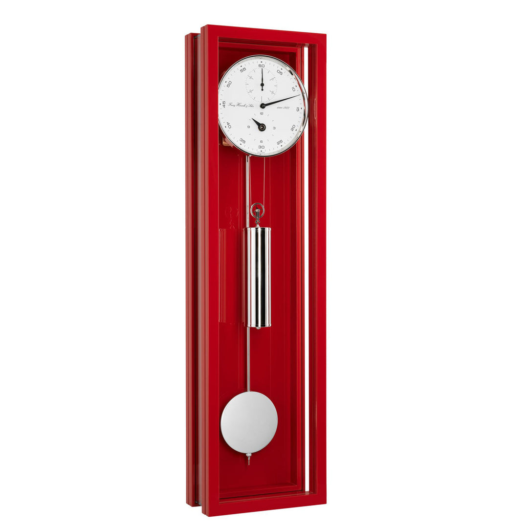 Emmett Red Cable Driven Long Case Wall Clock by Hermle