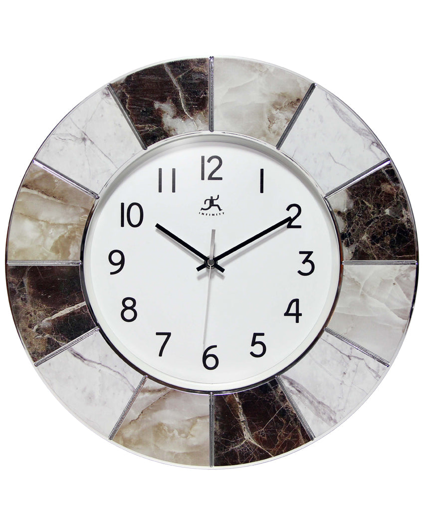 Marble Look Wall Clock by Infinity Instruments