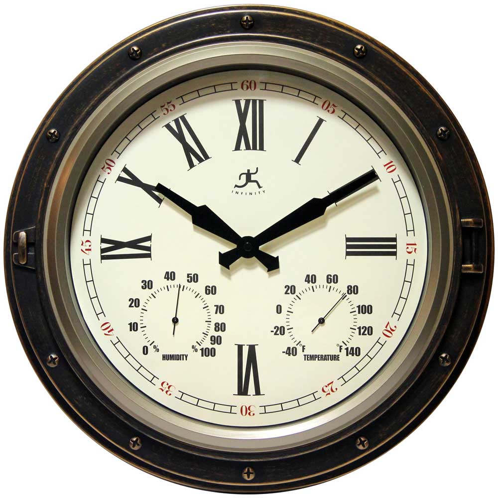 The Forecaster Indoor/Outdoor Wall Clock by Infinity Instruments