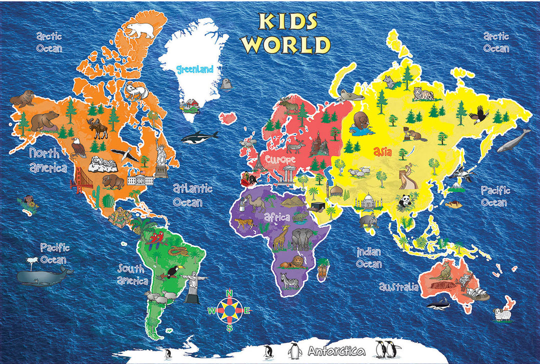 Kid's World Map Small 24"W x 16"H by Replogle Globes