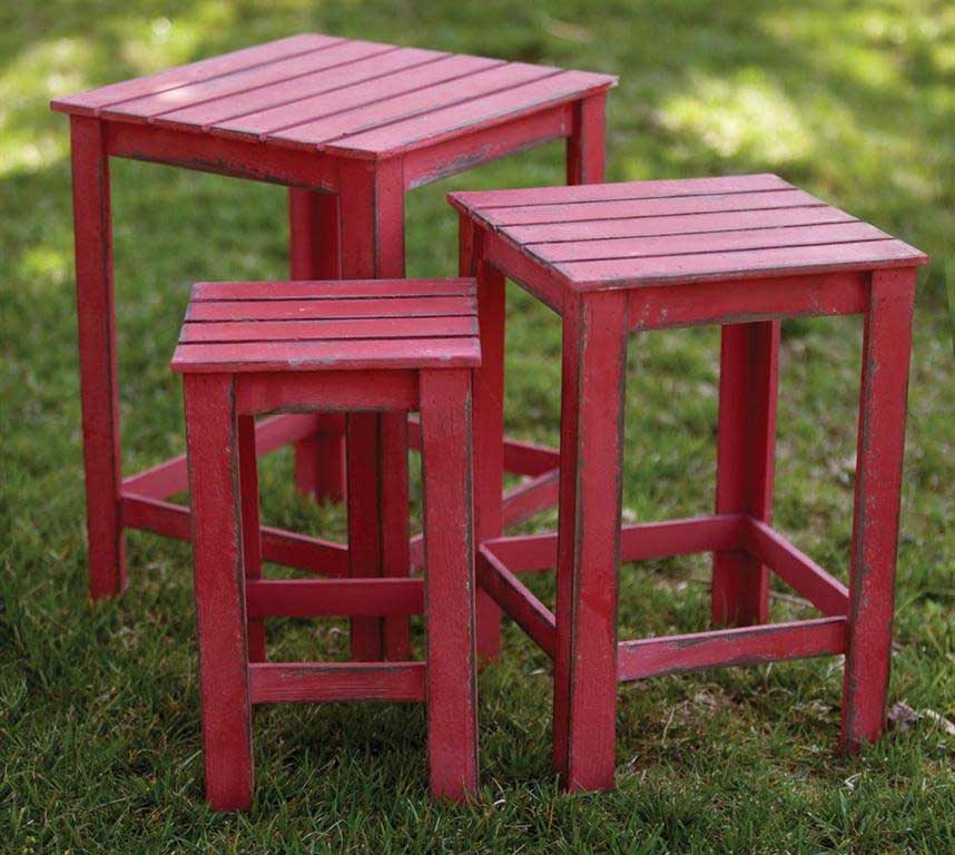 Harvest Moon Red Indoor/Outdoor Nested Table Set by Manual