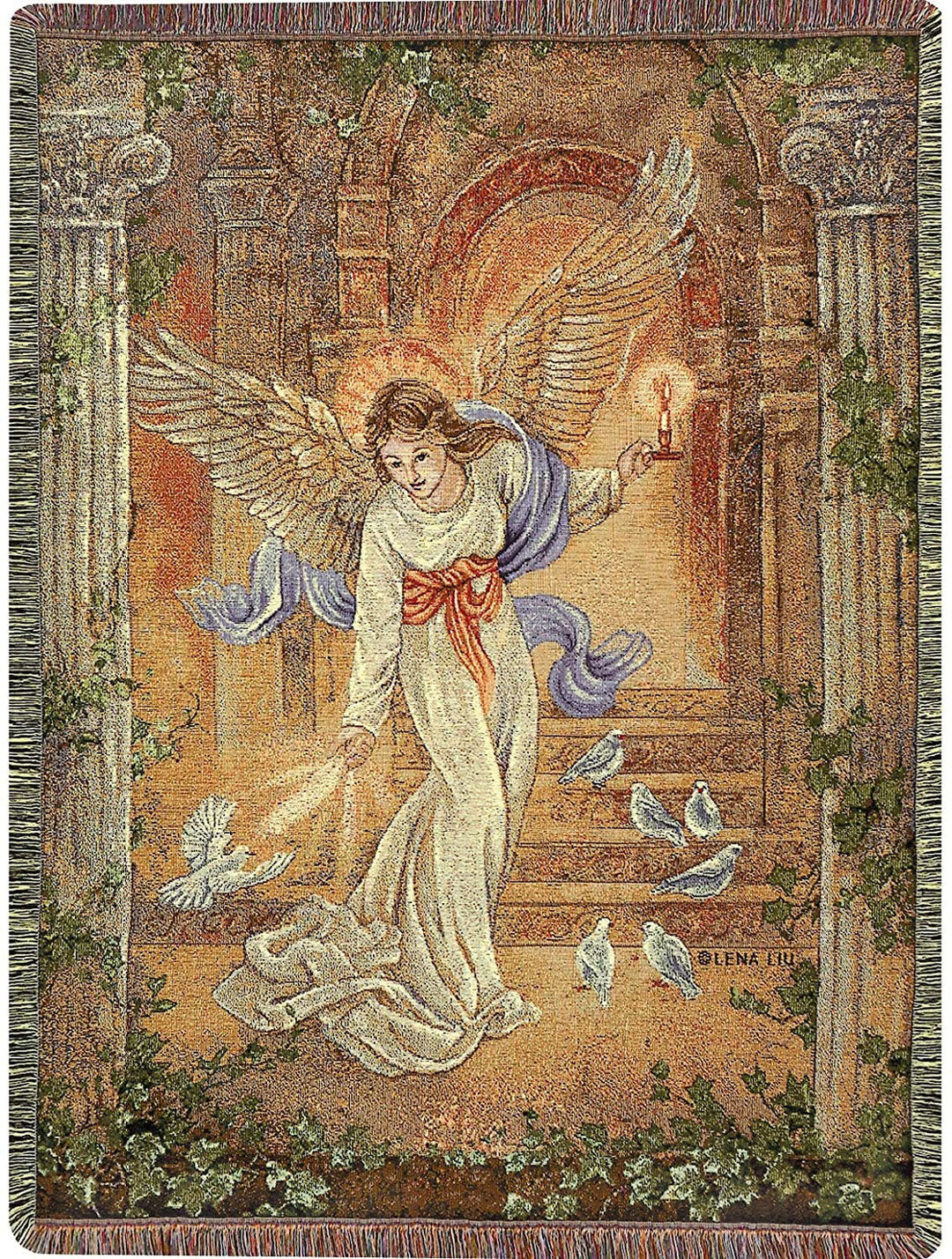 Angel of Light Tapestry Throw Blanket