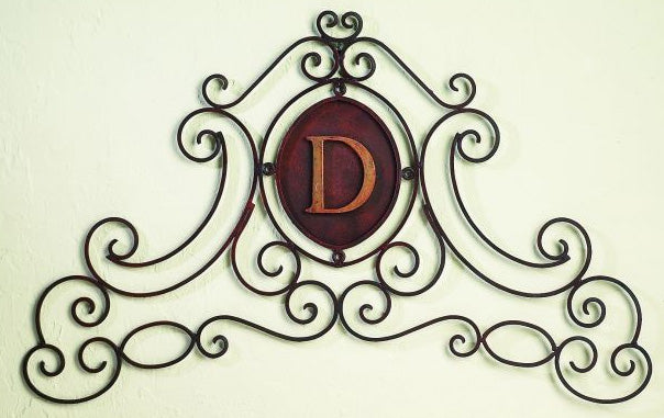 Antique Brown Horizontal Monogrammed Wall Topper