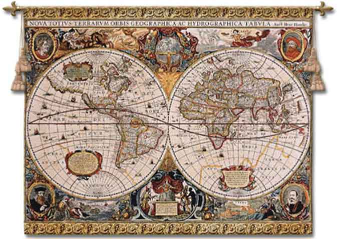 Antique Map Geographica tapestry