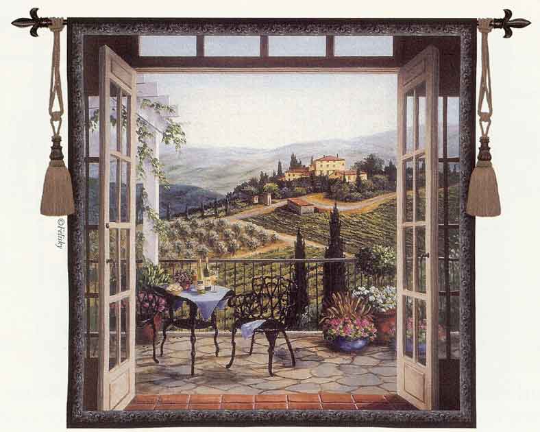 Balcony View of the Villa tapestry