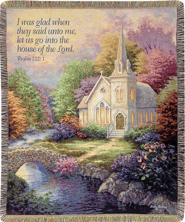 Church in the Country Tapestry Throw