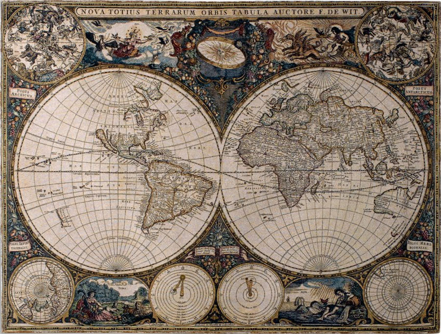 Old World Map tapestry