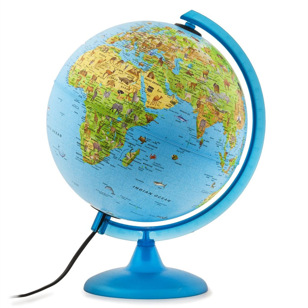 Safari Explorer Blue Illuminated World Globe by Waypoint Geographic
