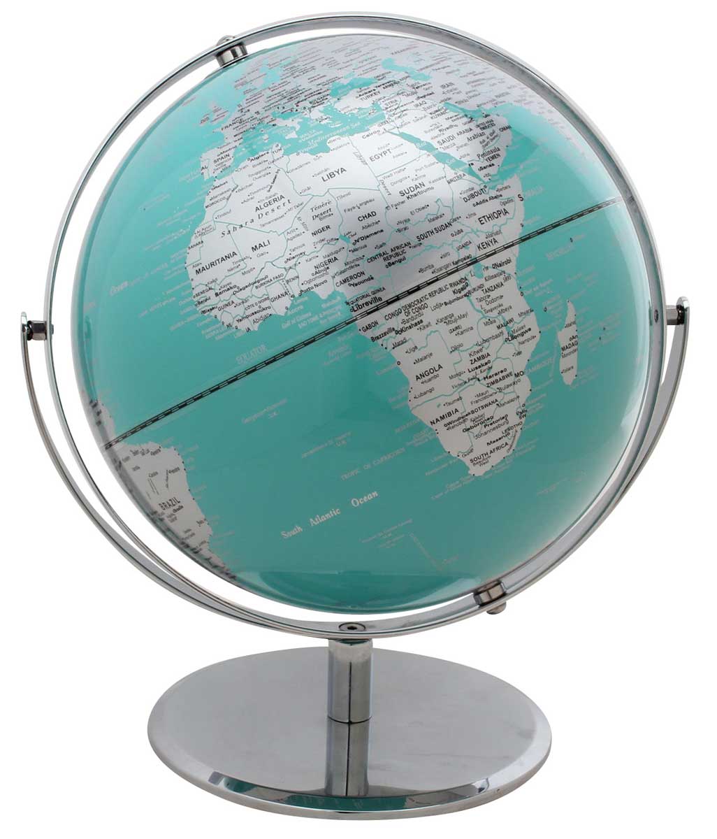 Vespucci Turquoise World Globe by J. Thomas
