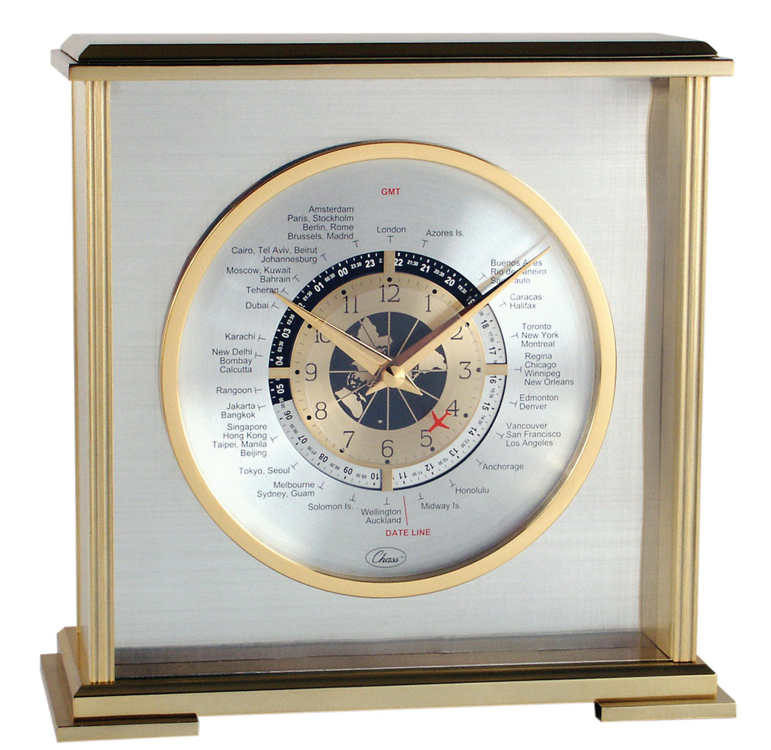 Aviator World Time Mantel Clock by Chass